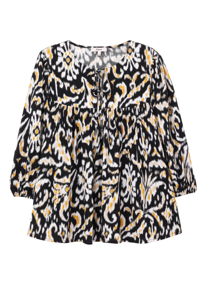 Chemisier/Blouse Noir ETAM Taille 40 - Col Blanc - Occasion En Excellent État